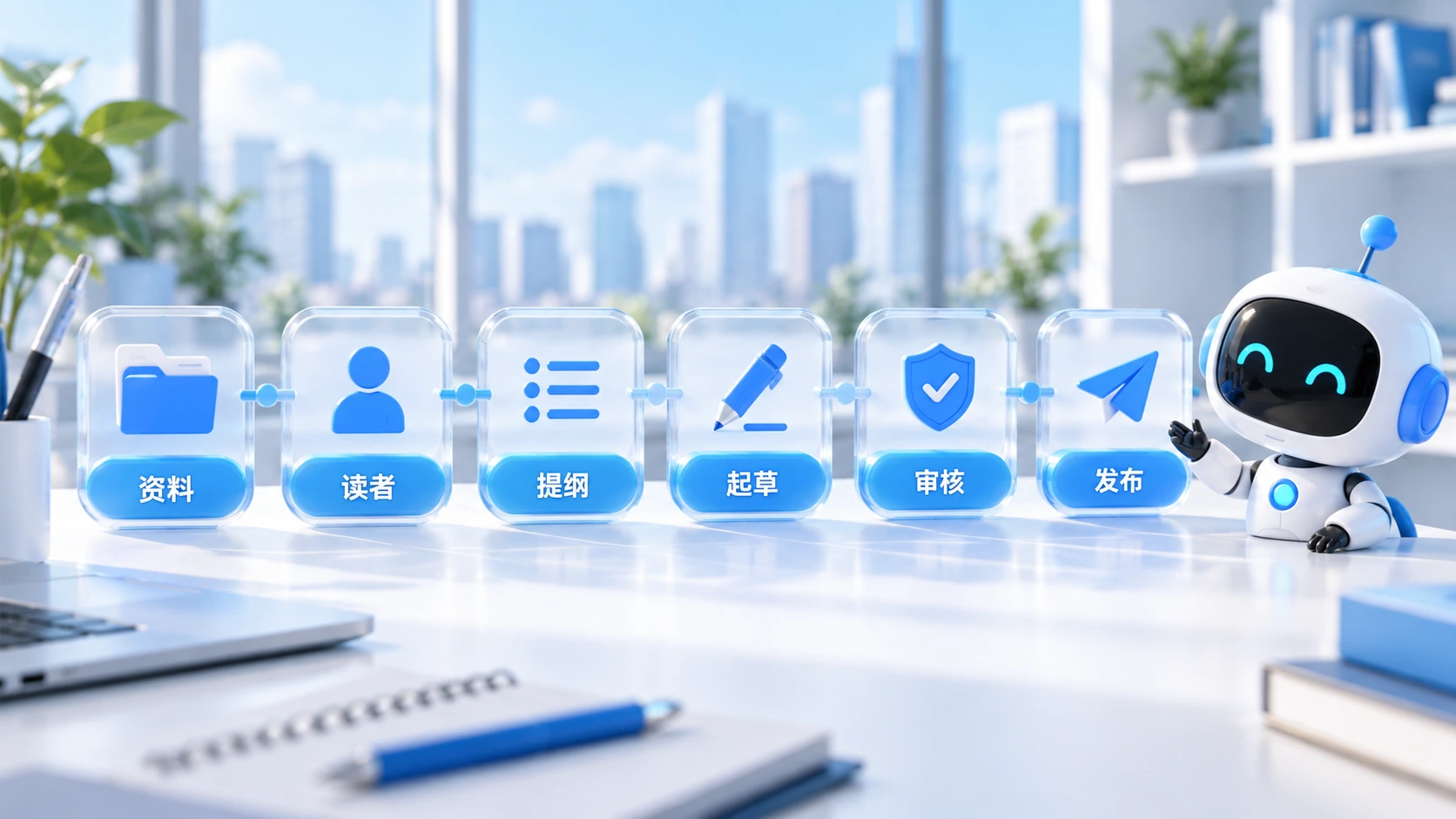 企业AI写作六步流程:资料、读者、提纲、起草、审核与发布